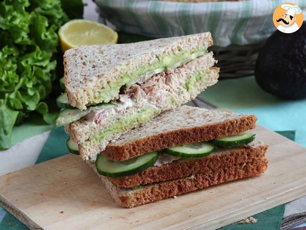 Tuna and avocado club sandwich