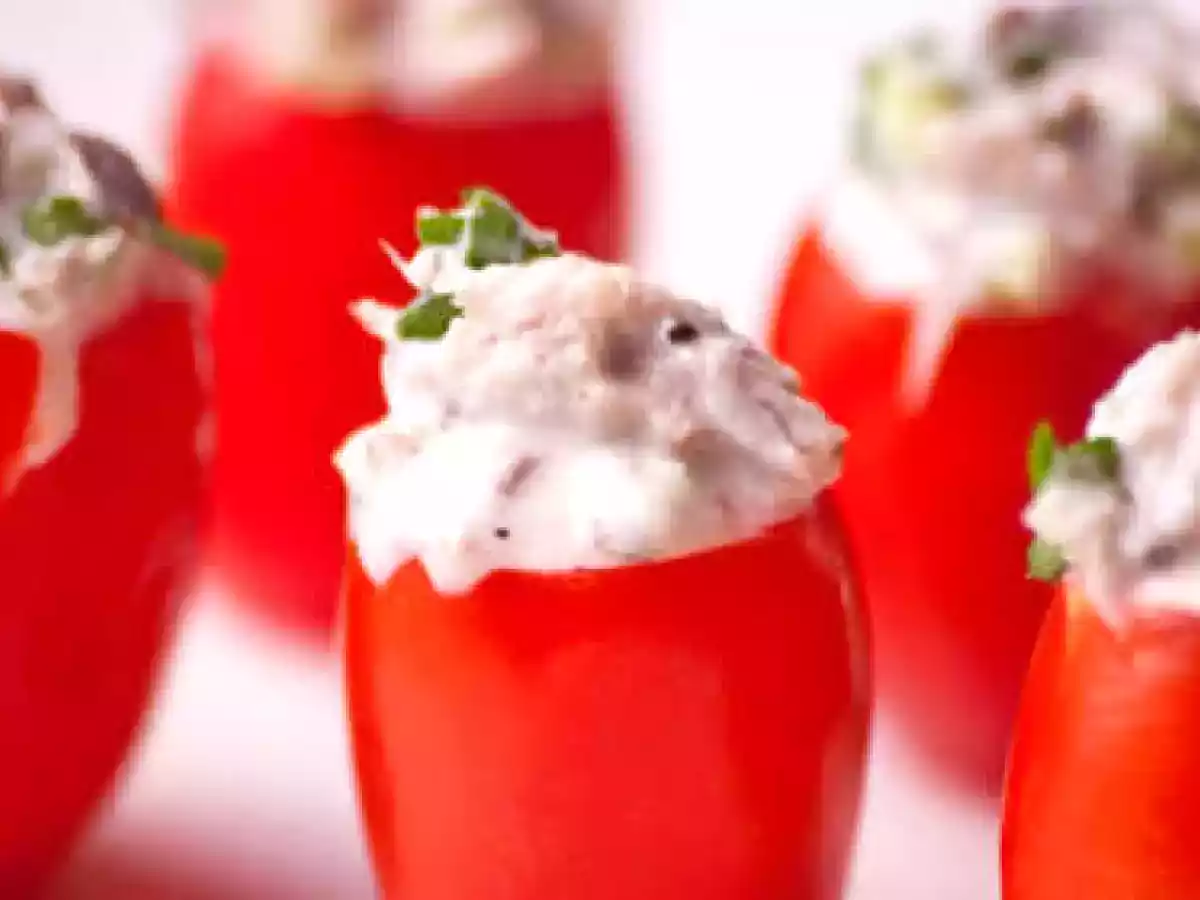 Tuna stuffed cherry tomatoes