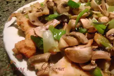 Turkey breast strips recipe with scallions & mushrooms