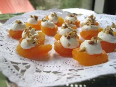 Turkish Dried Apricots topped with Lavender Mascarpone and Toasted Pecans