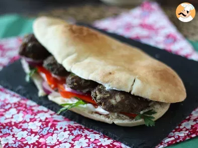 Turkish Köfte meatball sandwiches in kebab bread, photo 4
