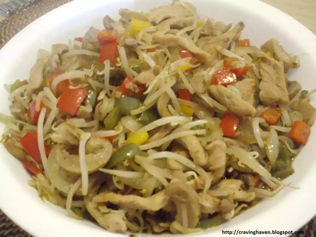Twice-Cooked Pork with Bean Sprouts