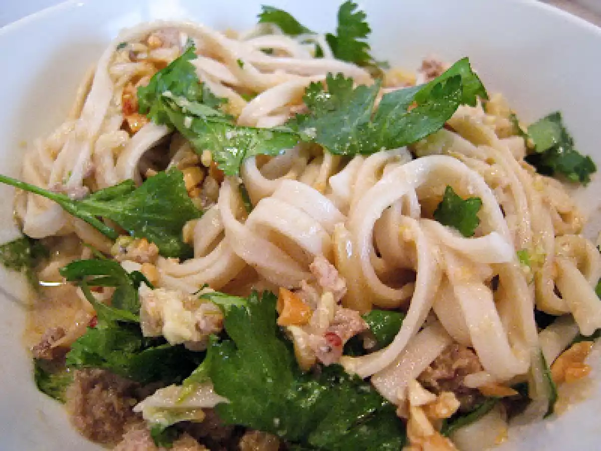Udon Noodles With Spicy Sweet Ground Pork & Cabbage Sauce - photo 2