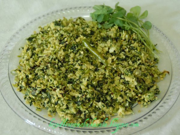 Uluvayila (Fenugreek Leaves) Egg thoran