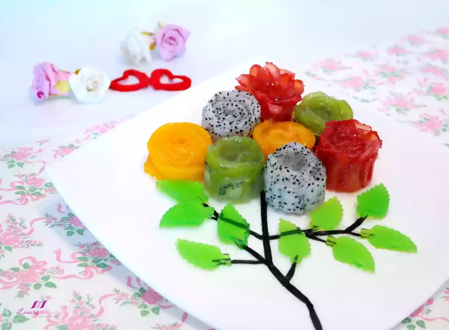 Valentine's day flower bouquet dessert recipe