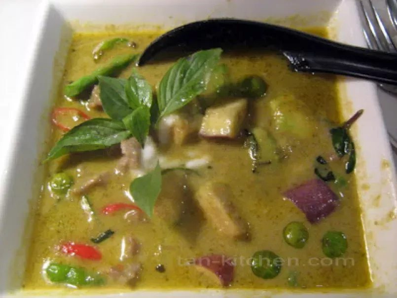 Varity of eggplants and beef green curry, photo 1