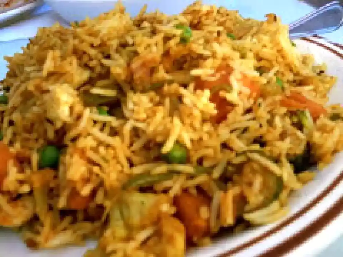 Veg pulao with Coconut milk