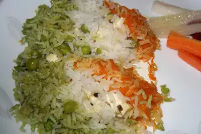 Easy veg tiranga rice recipe - healthy & tasty dinner