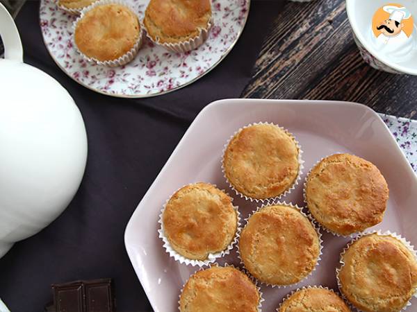 Vegan gluten-free chocolate-centered muffins