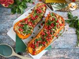 Vegan quinoa stuffed butternut squash with pomegranate, photo 2