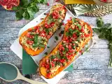Vegan quinoa stuffed butternut squash with pomegranate, photo 2