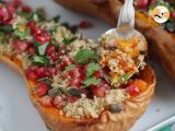 Vegan quinoa stuffed butternut squash with pomegranate, photo 3