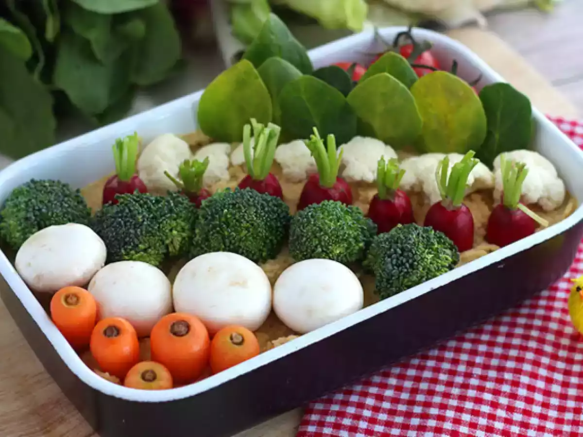Vegetable garden for appetizers (hummus and baby vegetables) - photo 4
