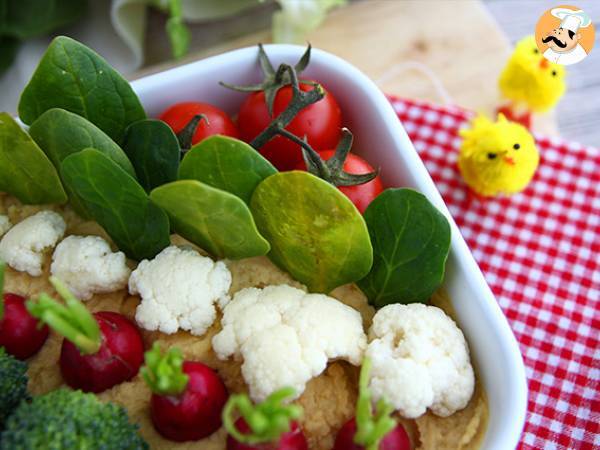 Vegetable garden for appetizers (hummus and baby vegetables) - photo 3