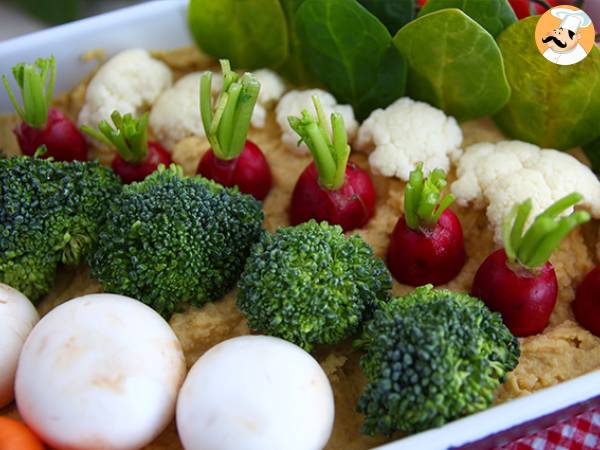 Vegetable garden for appetizers (hummus and baby vegetables) - photo 6