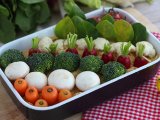 Vegetable garden for appetizers (hummus and baby vegetables), photo 3
