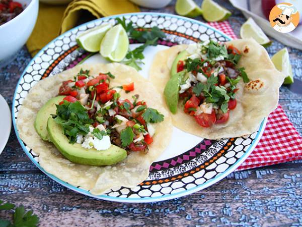 Vegetarian lentil tacos