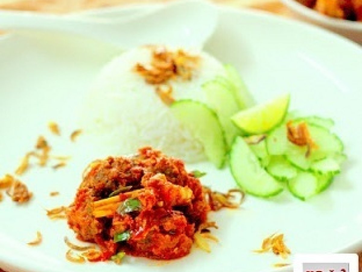 Vegetarian Mutton (Mushroom) Rendang Nasi Lemak