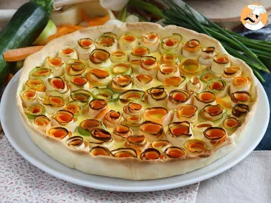 Vegetarian quiche with carrot and zucchini roses - photo 2