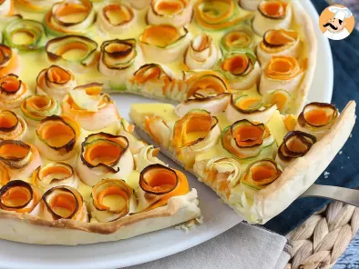 Vegetarian quiche with carrot and zucchini roses - photo 4
