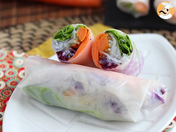 Vegetarian spring rolls with red cabbage and sweet potato - photo 3