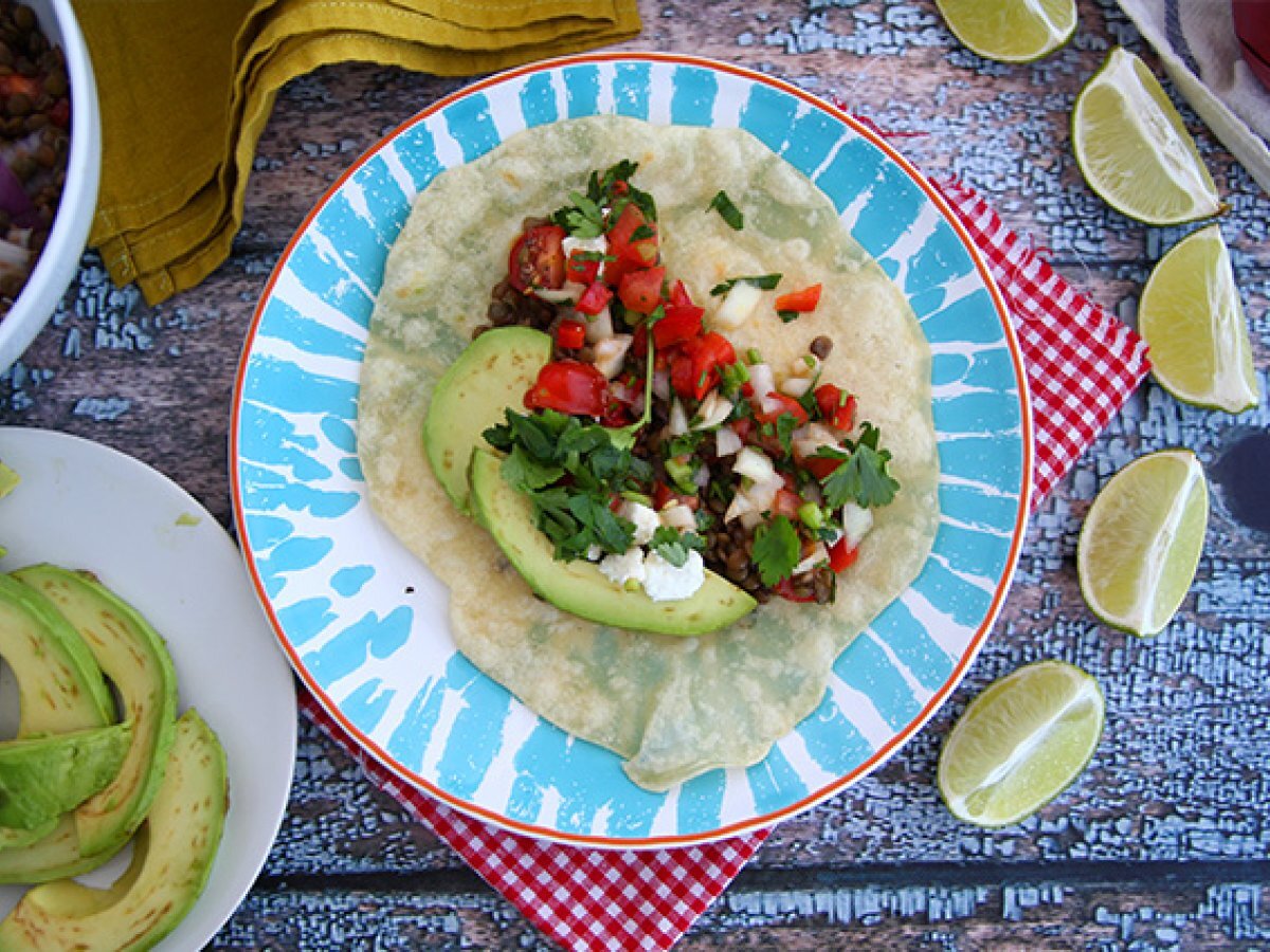 Vegetarian tacos with lentil salad - photo 3