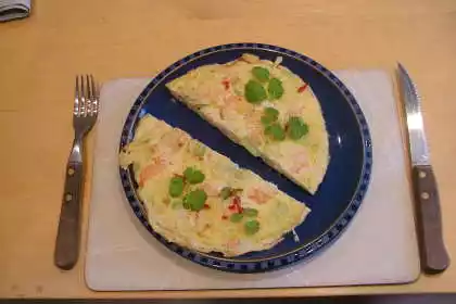Vietnamese prawn frittata