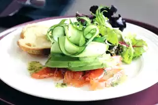 Vodka cured salmon salad recipe with sweet mustard dressing