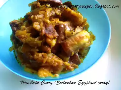 Wambatu curry recipe (sri lankan eggplant curry)
