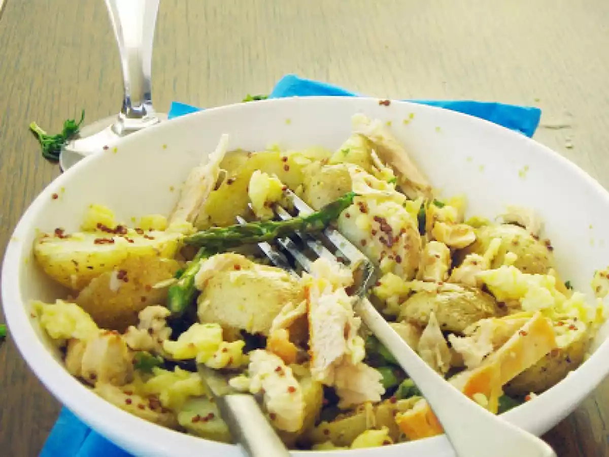 Warm Chicken & Potato Salad with Sweet Mustard Dressing