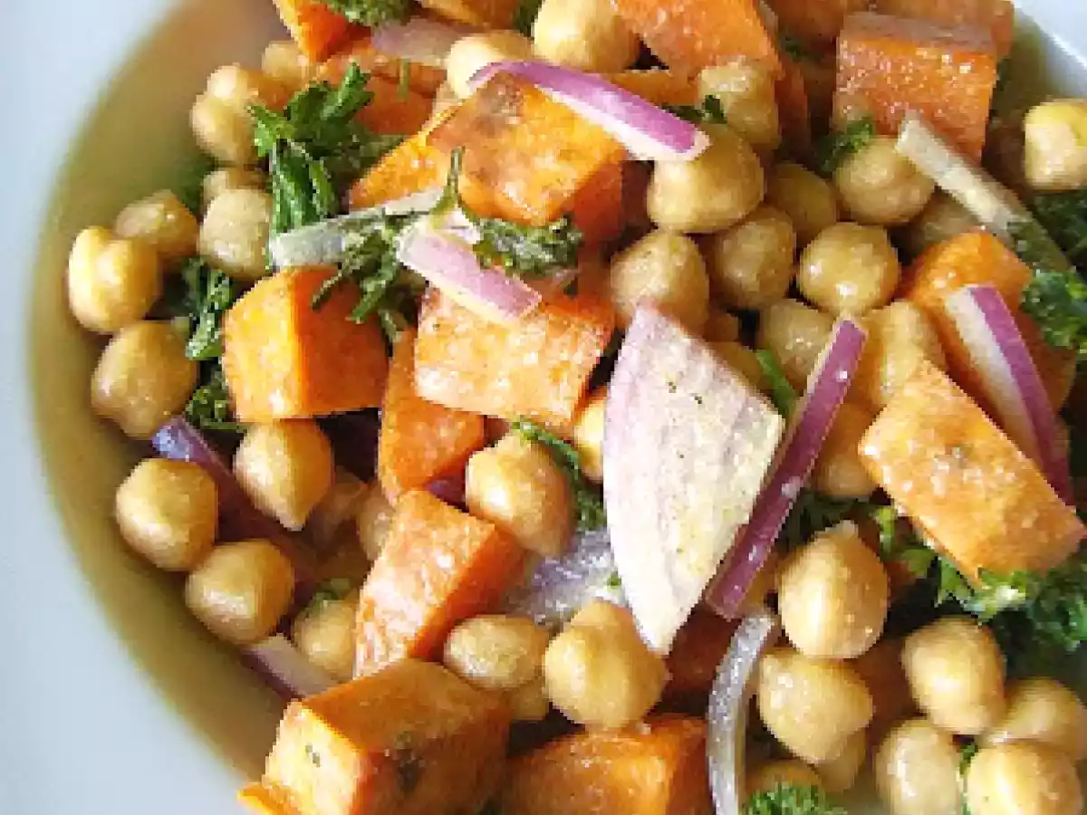 Warm Sweet Potato and Chickpea Salad with Tahini Goddess Dressing - photo 2