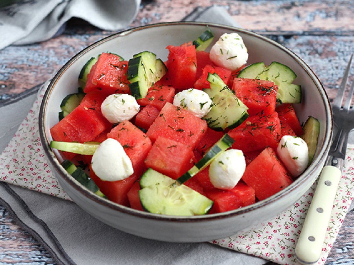 Watermelon and cucumber salad - photo 2