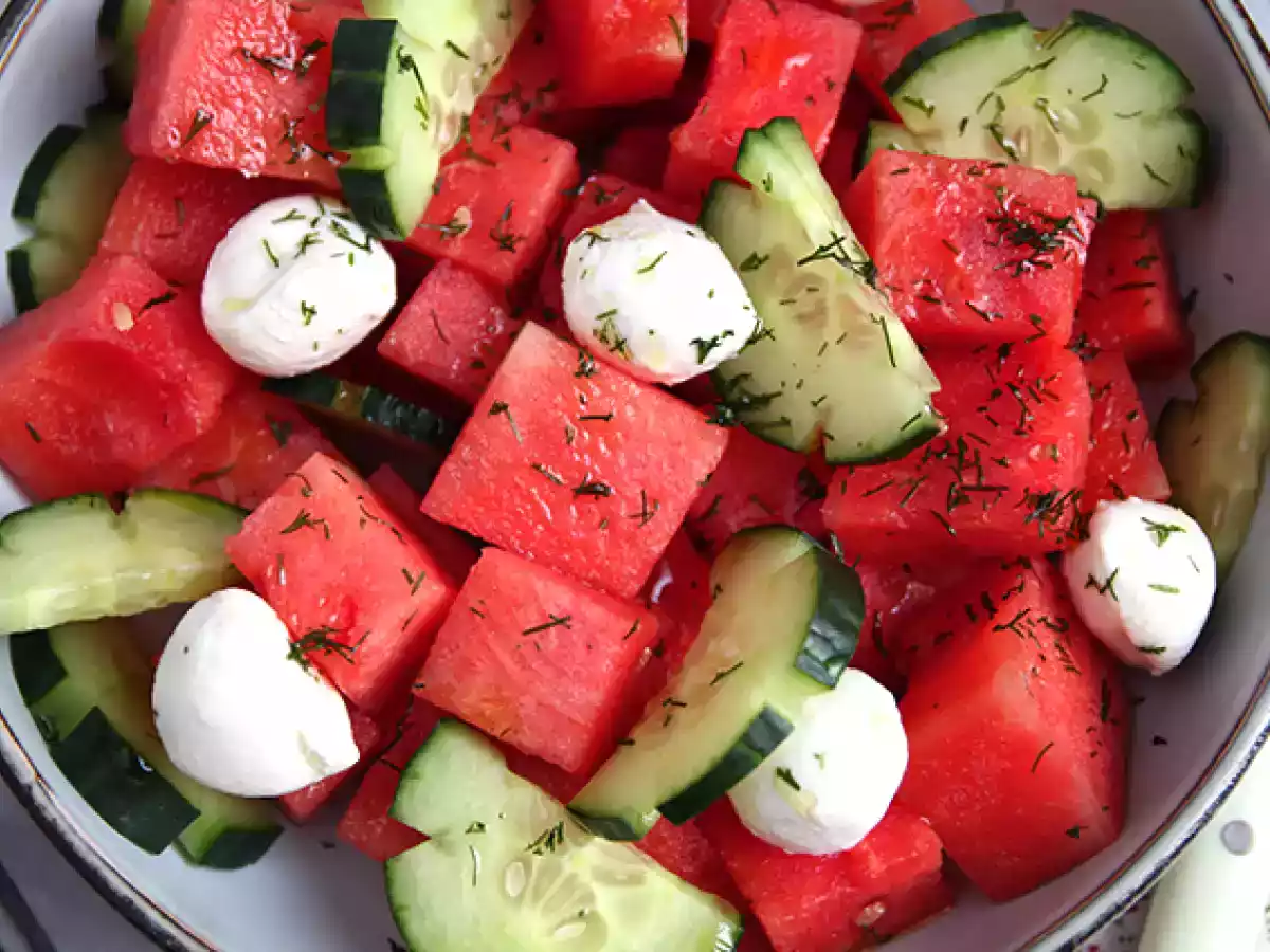 Watermelon and cucumber salad - photo 4