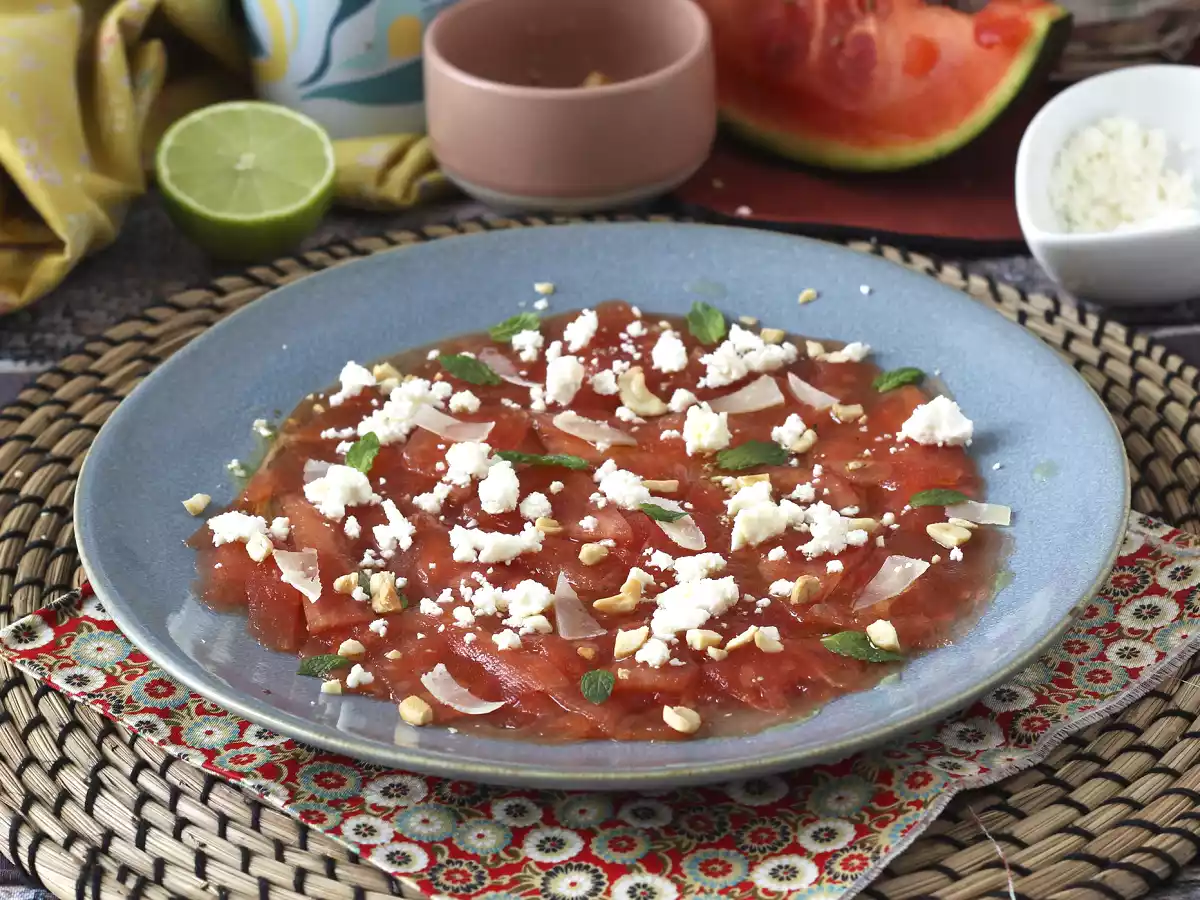 Watermelon carpaccio: the refreshing summer starter