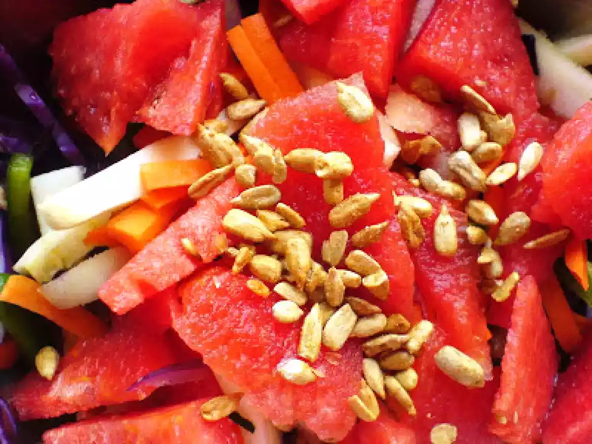Watermelon, Zuccini, Carrot Salad