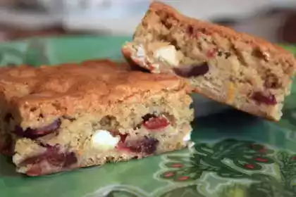White chocolate cranberry orange blondies recipe