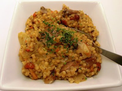 Wild mushroom israeli couscous risotto - Recipe Petitchef