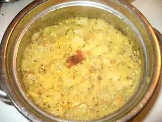 Yellow cucumber recipe with mustard paste