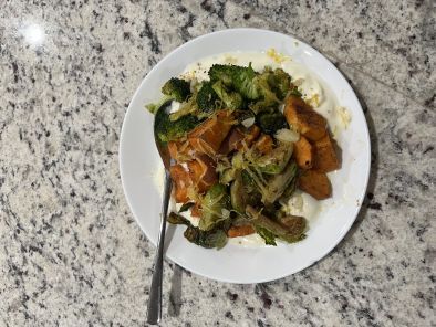 Zesty Smoky Veggies on Yogurt