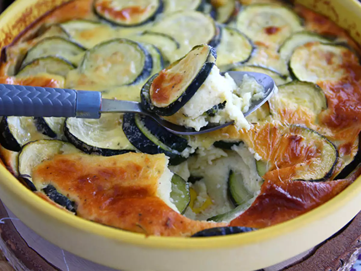 Zucchini and goat cheese clafoutis - photo 4