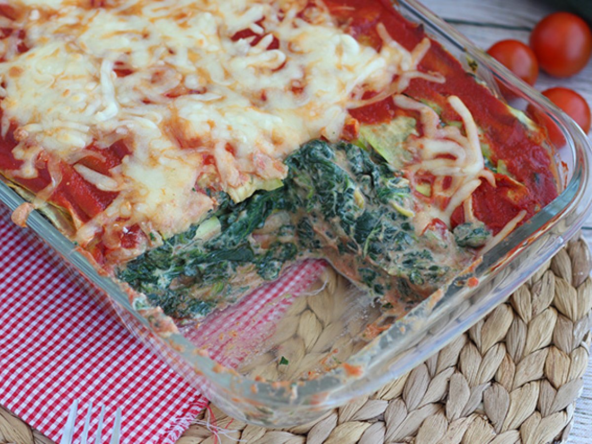 Zucchini lasagna filled with spinach - gluten free - photo 4