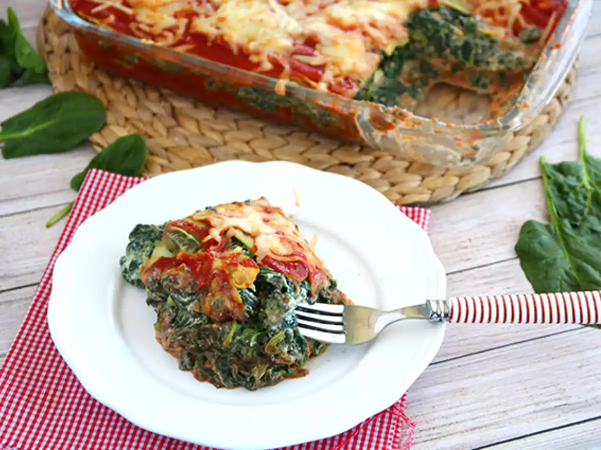 Zucchini lasagna with spinach - gluten free - photo 2